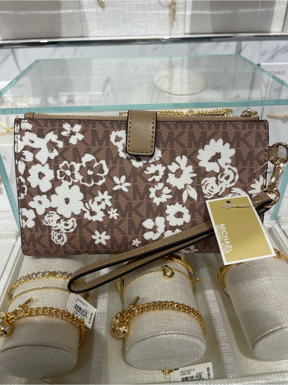 MICHAEL KORS Jet Set Travel Lg Double Zip Printed Signature Logo Wristlet Wallet - Picture 16 of 16